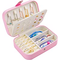 Diyife Caja Joyero Pequeña- Portátil Joyero Viaje Cajas para Joyas- PU Cuero Organizador de Joyas para Mujer- para…